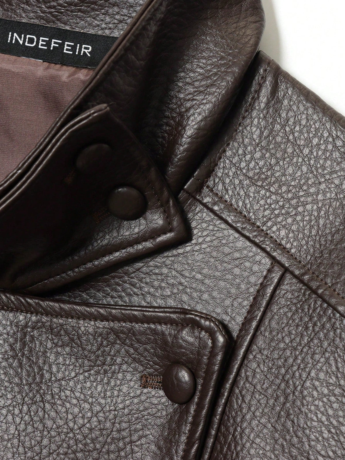 Seelio Jaqueta Casual Feminina de Couro Sintético com Gola Alta, Estilo Europeu e Americano, Moda Minimalista Versátil, Streetwear, Outono/Inverno - Castanho