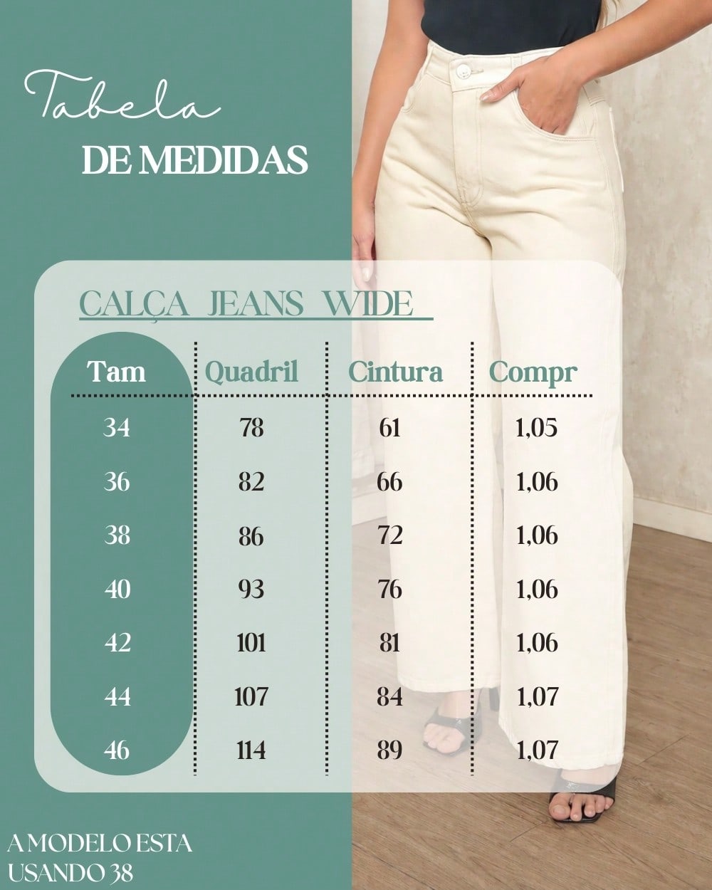 Calça Jeans Pantalona Giovanna Wide Leg Cintura Alta Marmorizada