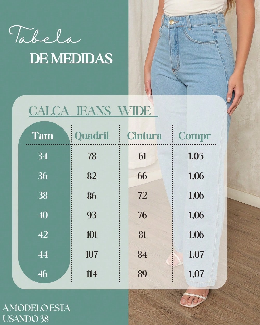 Calça Jeans Pantalona Giovanna Wide Leg Cintura Alta Marmorizada