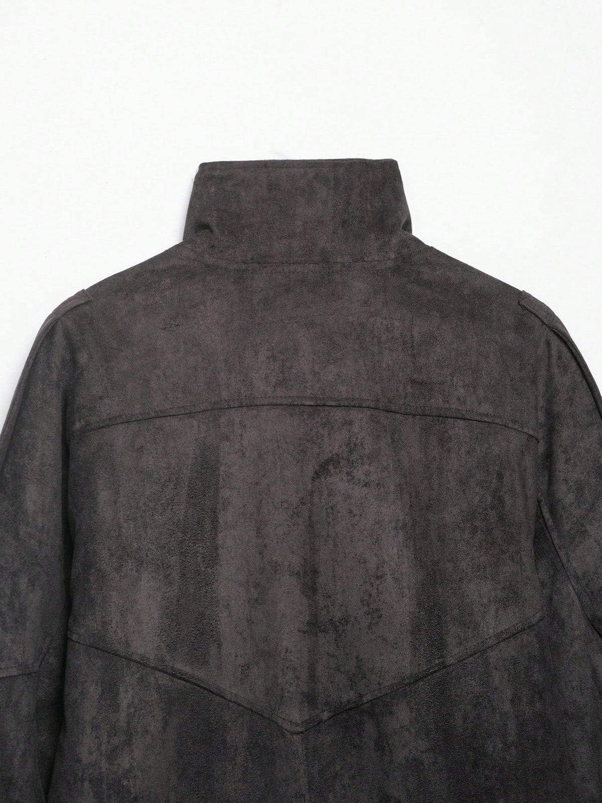 Seelio Jaqueta Casual Feminina de Couro Sintético com Gola Alta, Estilo Europeu e Americano, Moda Minimalista Versátil, Streetwear, Outono/Inverno - Preto e cinza