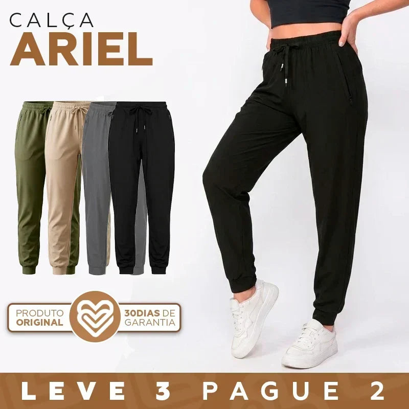 Kit 3 Calças Femininas Ariel em Malha Seda Gelo