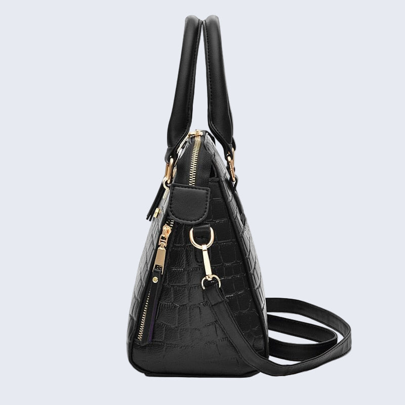 Bolsa de Couro com Design Crocodilo - Glamour