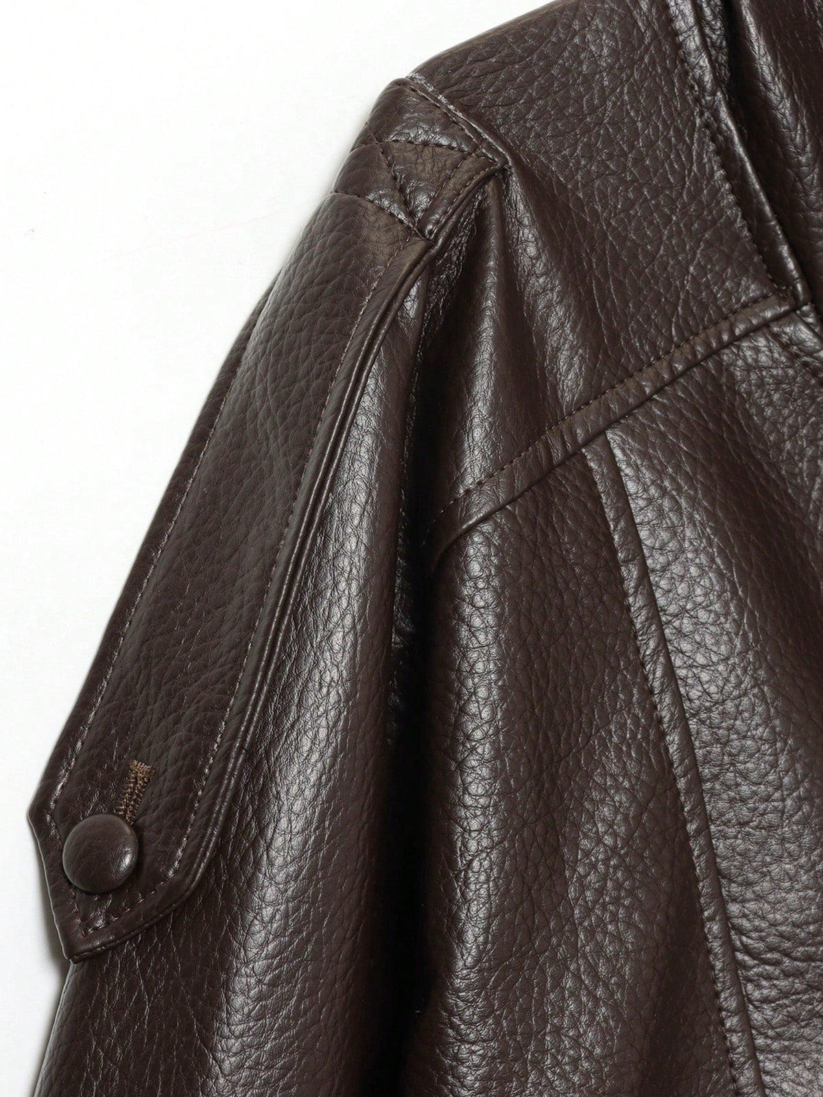 Seelio Jaqueta Casual Feminina de Couro Sintético com Gola Alta, Estilo Europeu e Americano, Moda Minimalista Versátil, Streetwear, Outono/Inverno - Castanho