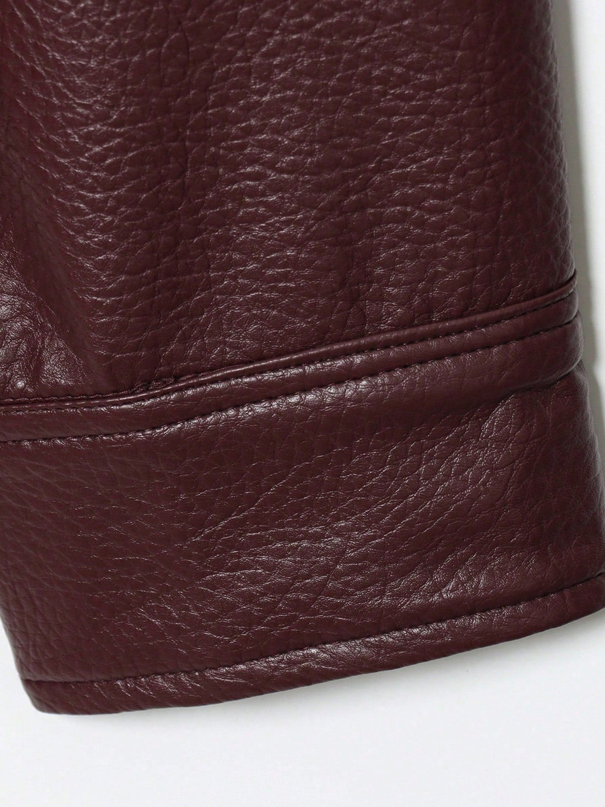 Jaqueta Feminina Camellia Oversized de Corte Solto, Nova para Outono/Inverno, Estilo Europeu e Americano, Casaco Minimalista Versátil Premium em Couro Sintético para Outono - Vinho