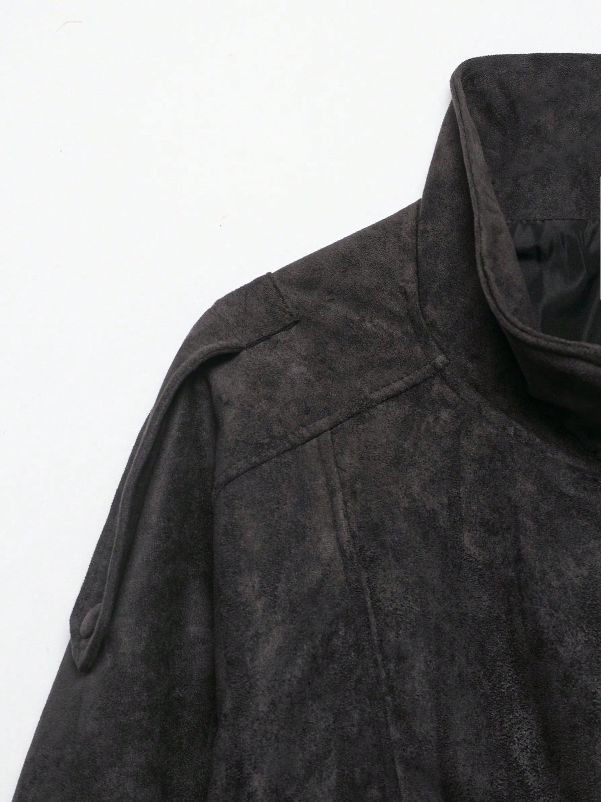 Seelio Jaqueta Casual Feminina de Couro Sintético com Gola Alta, Estilo Europeu e Americano, Moda Minimalista Versátil, Streetwear, Outono/Inverno - Preto e cinza