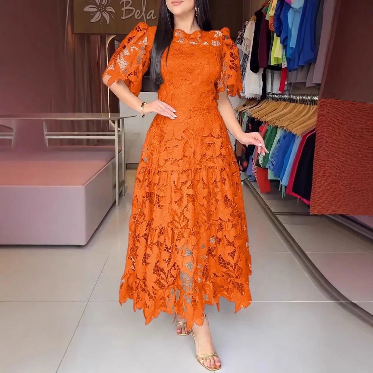 Vestido Feminino de Renda Anaju