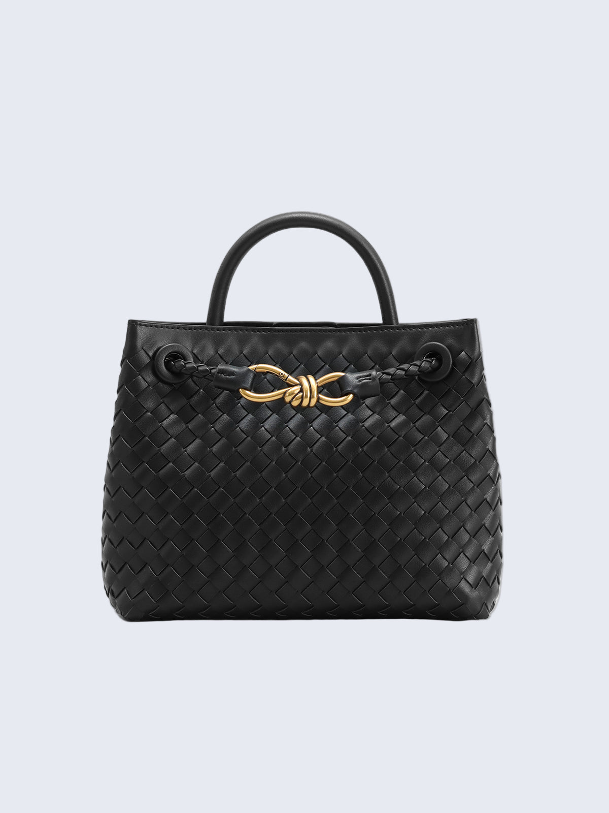 Bolsa de Couro com Alça em Metal com Detalhe Torcido - Glamour