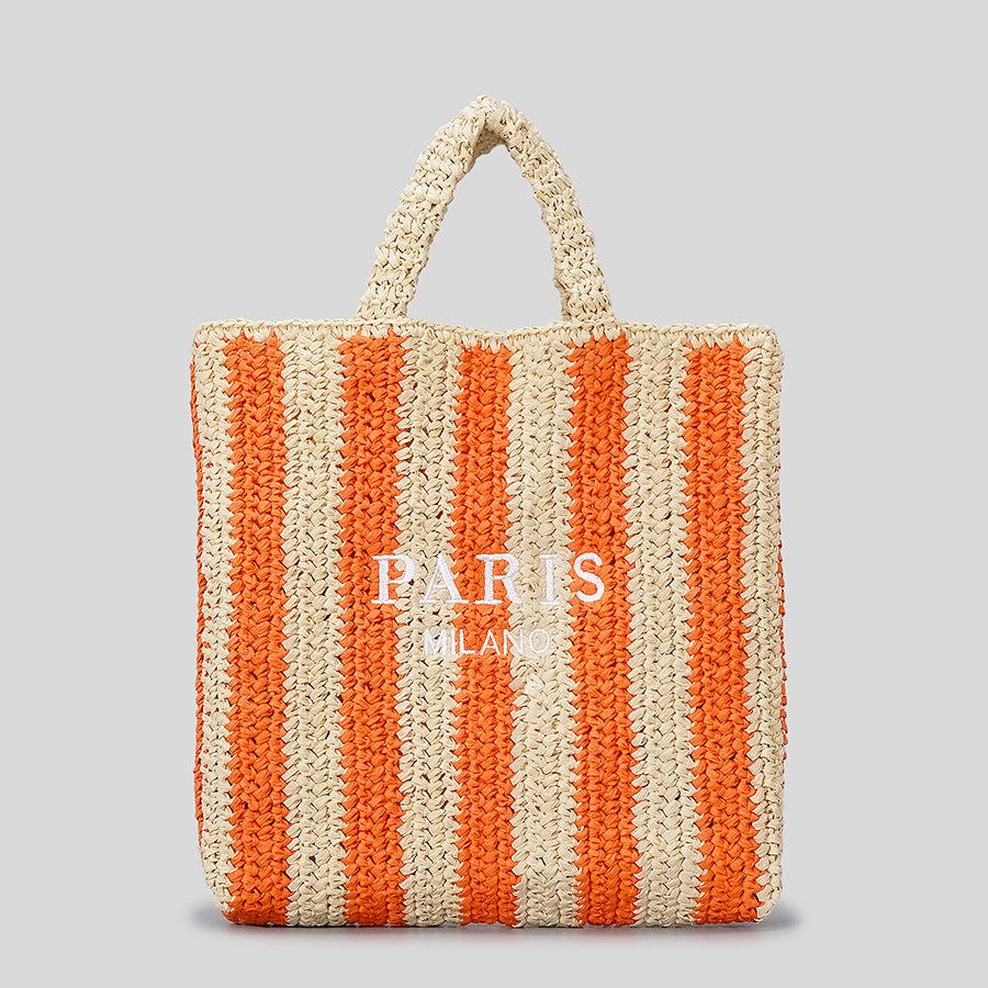 Bolsa de Palha Listrada - Paris Milano